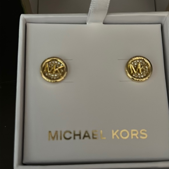 Michael Kors gold earrings. - Picture 3 of 7